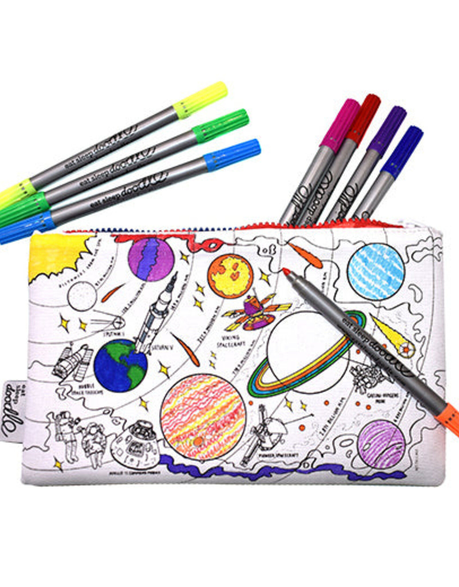 Eat Sleep Doodle Color In Pencil Case - Space Explorer