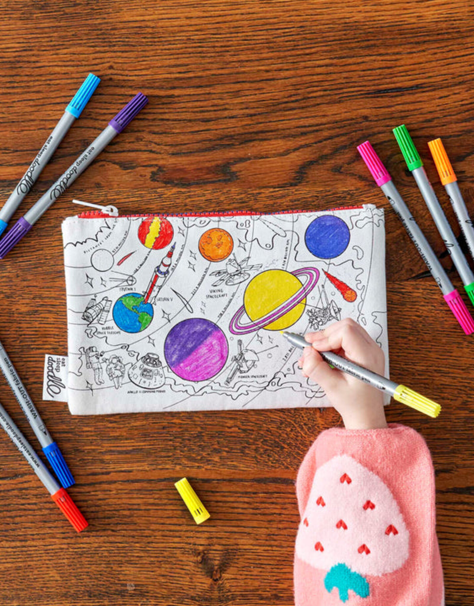 Eat Sleep Doodle Color In Pencil Case - Space Explorer