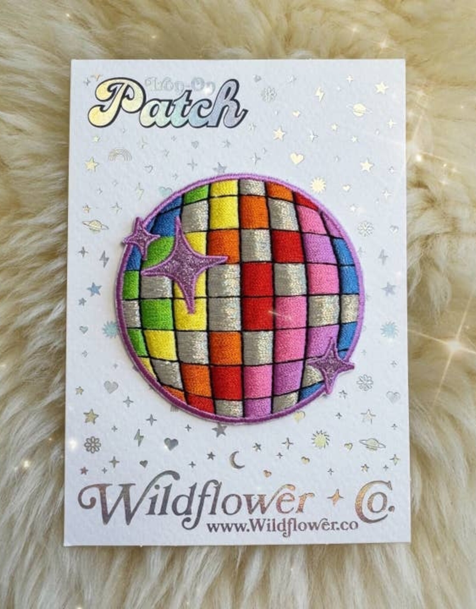 Wildflower + Co Patch - Rainbow Disco Ball