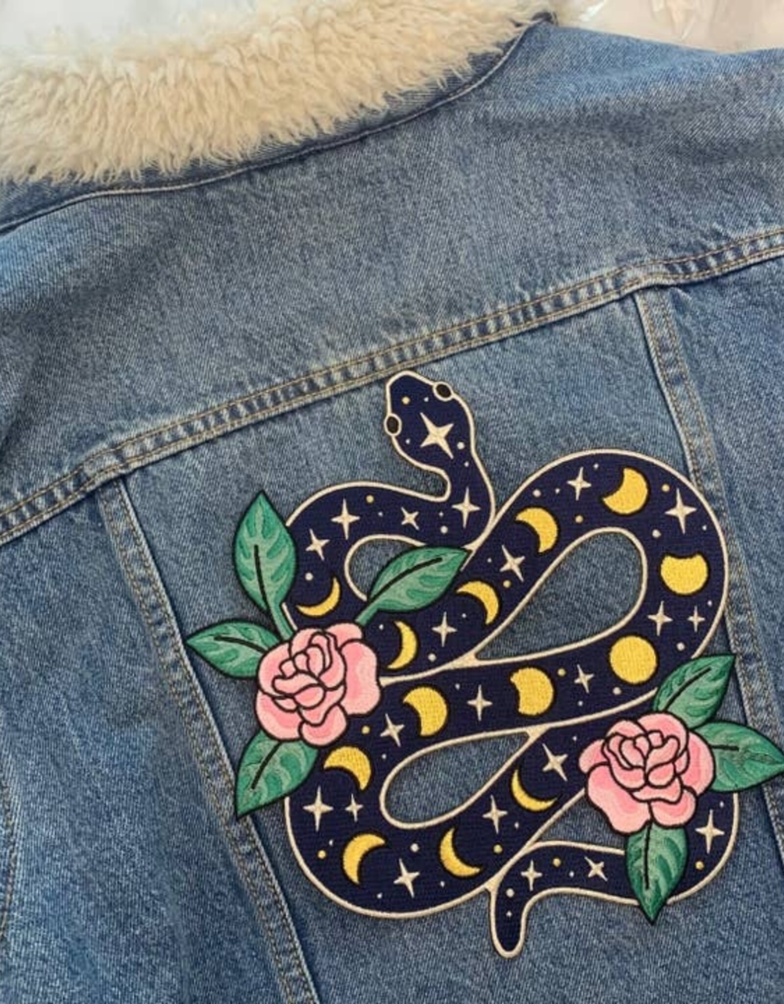 Wildflower + Co Patch - XL Snake w Moon Phases