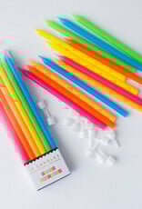 Party Partners Birthday Candles - Tall Neon Gradient