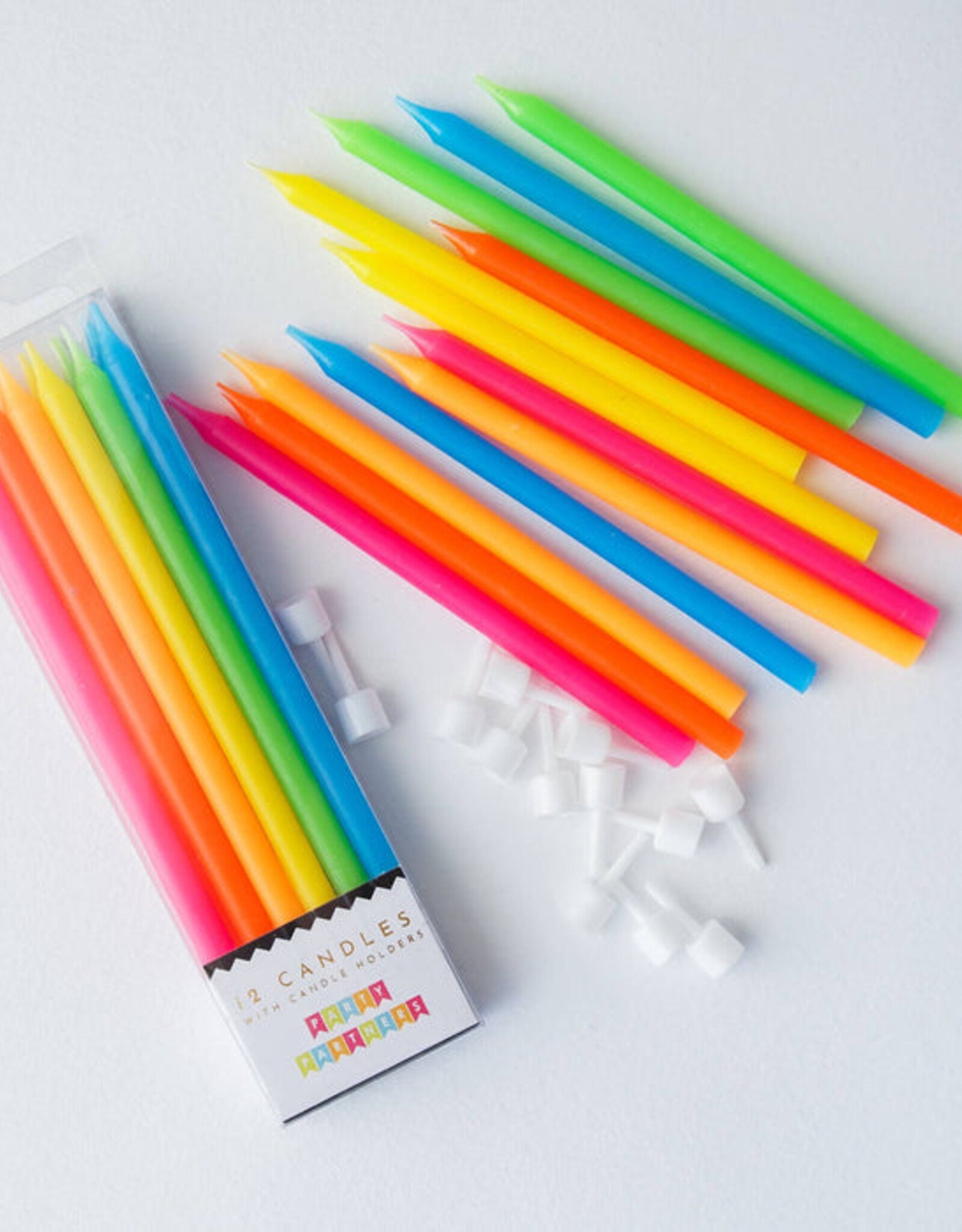 Party Partners Birthday Candles - Tall Neon Gradient
