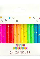 Party Partners Birthday Candles - Rainbow with Gold Glitter