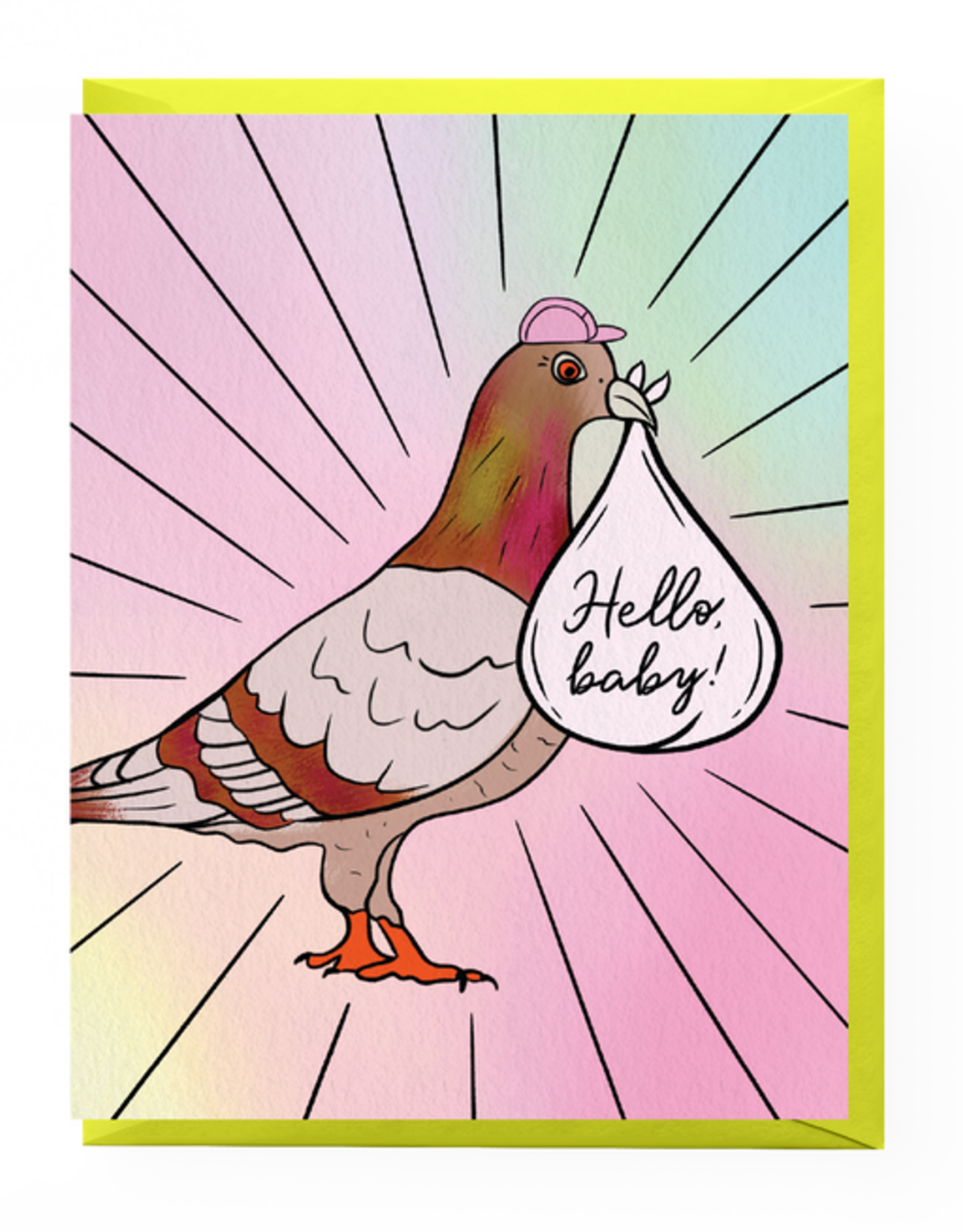Boss Dotty Card - Baby: Hello Baby Pigeon