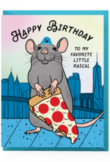 Boss Dotty Card - Birthday: Little Rascal Pizza Rat