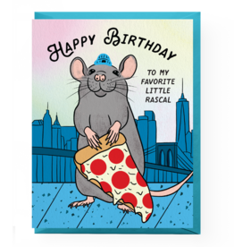Boss Dotty Card - Birthday: Little Rascal Pizza Rat