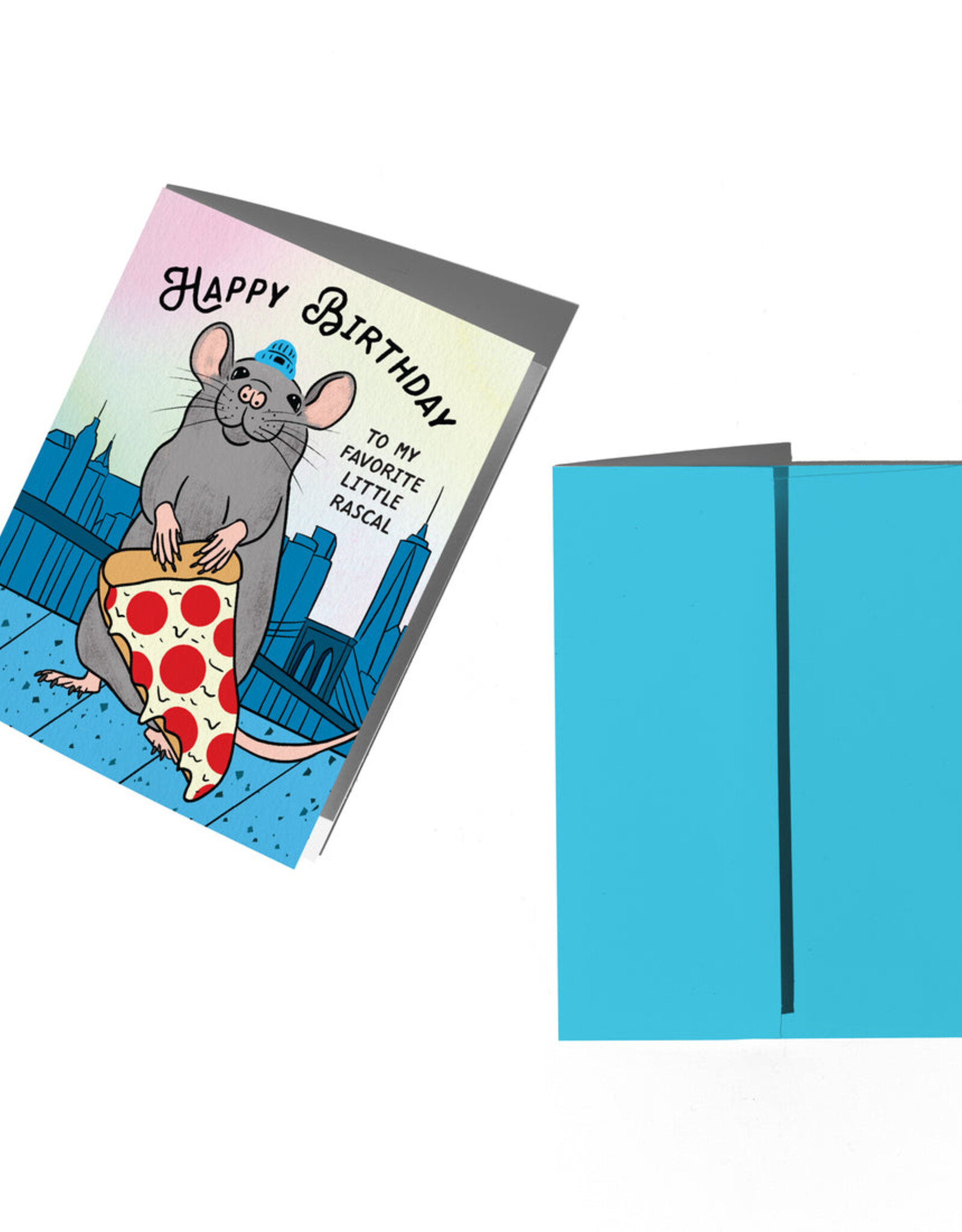 Boss Dotty Card - Birthday: Little Rascal Pizza Rat