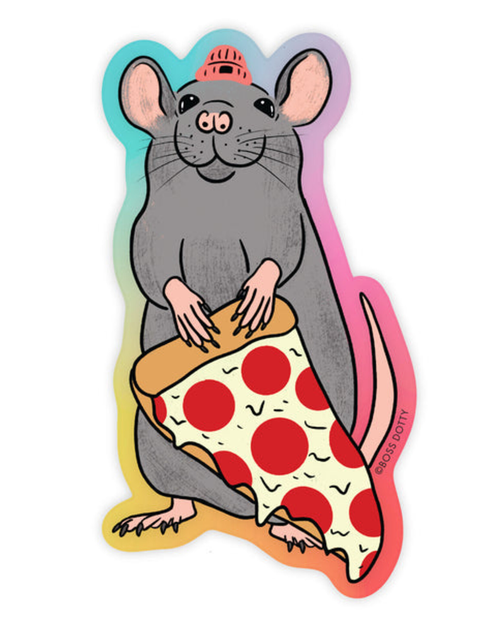 Boss Dotty Sticker - Pizza Rat w/ Hat