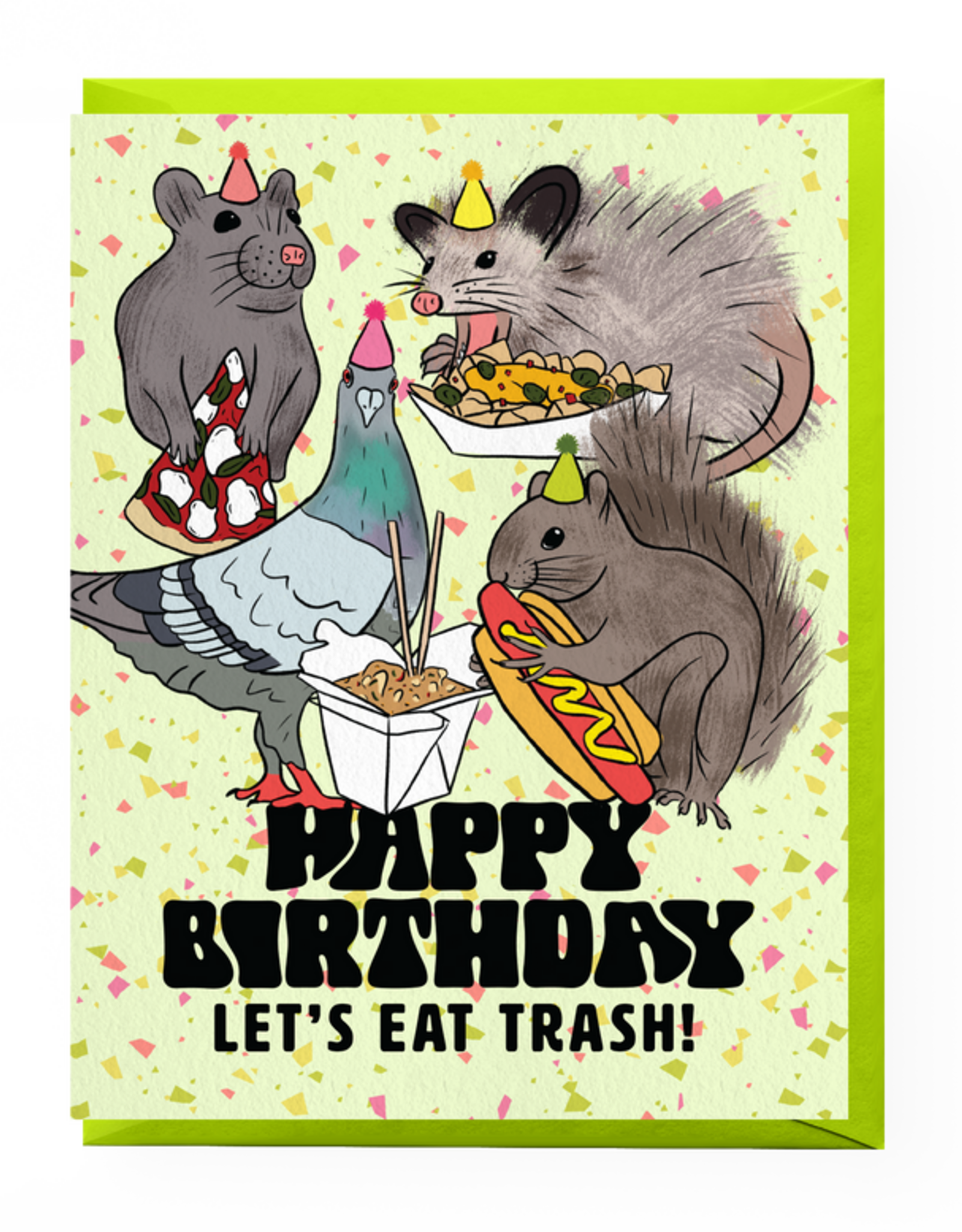 Boss Dotty Card - Birthday: Trash Animals