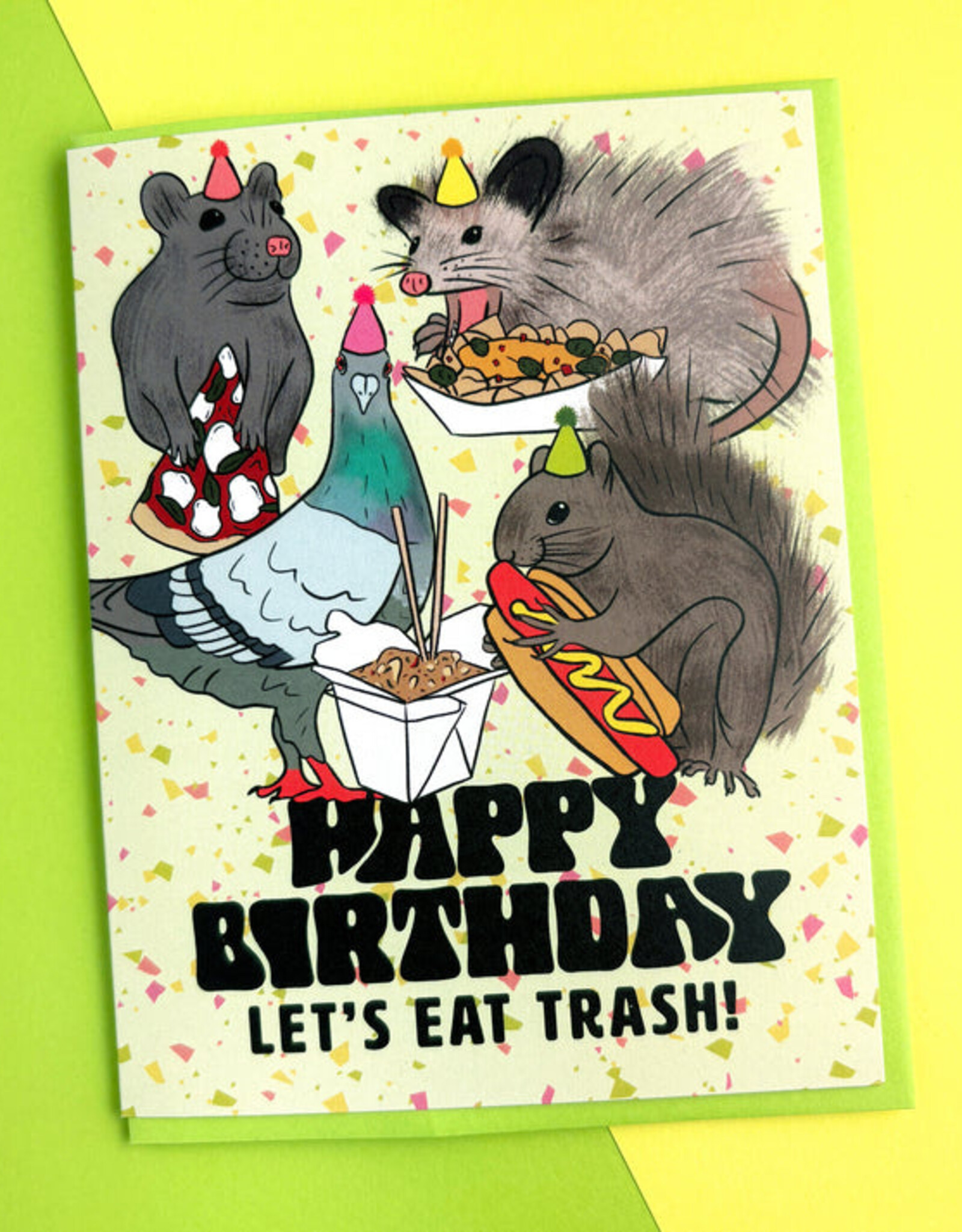Boss Dotty Card - Birthday: Trash Animals