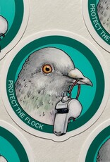 Diana Teeter Art Sticker - Pigeon Protect the Flock ICE whitsle