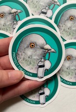 Diana Teeter Art Sticker - Pigeon Protect the Flock ICE whitsle
