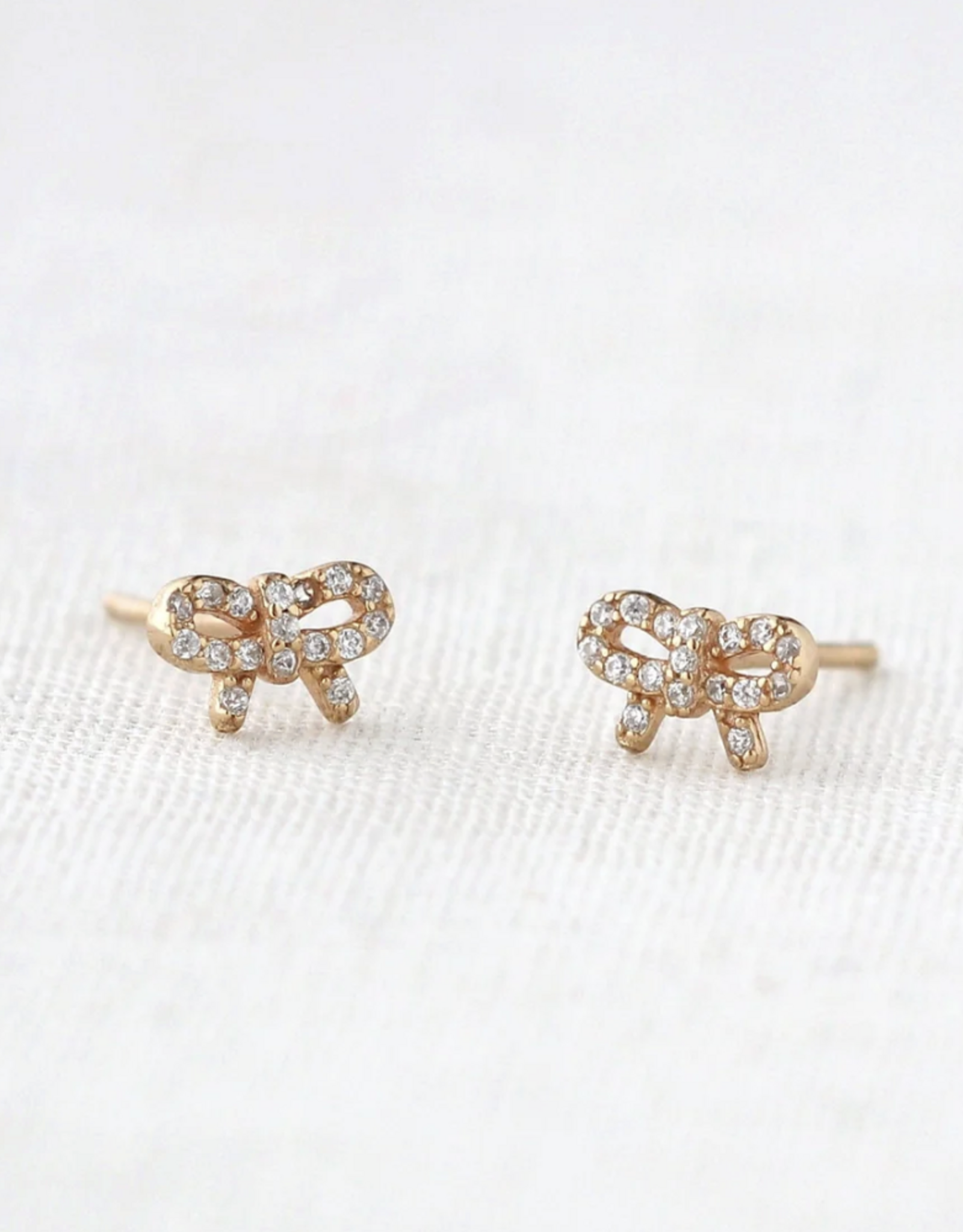 Kris Nations Earrings - Stud: Kris Bow with Crystals