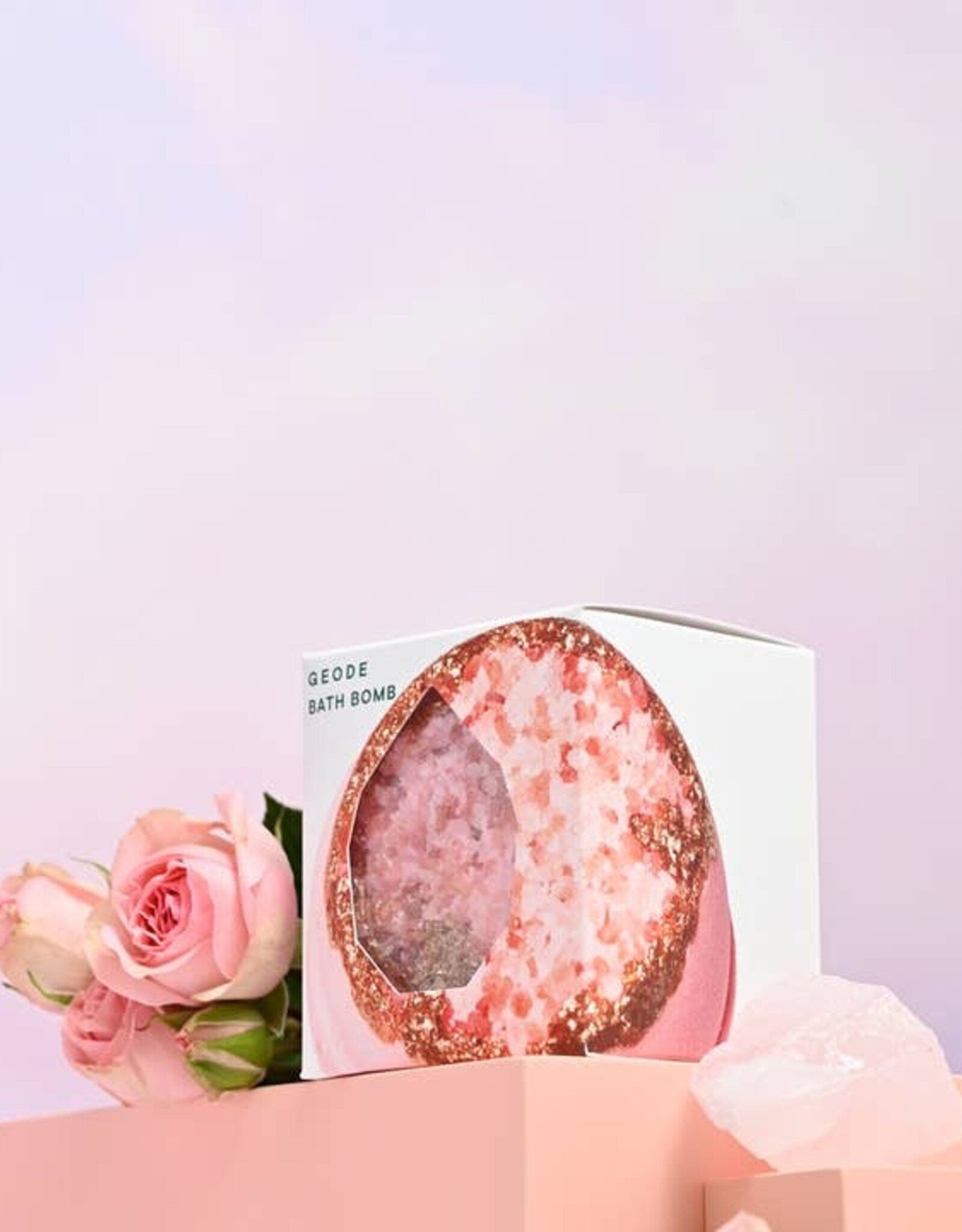 Latika Beauty Bath Bomb - Rose Quartz Geode
