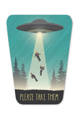 Modern Printed Matter Sticker - Please Take our Leaders