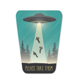 Modern Printed Matter Sticker - Please Take our Leaders