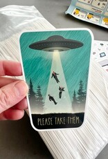 Modern Printed Matter Sticker - Please Take our Leaders