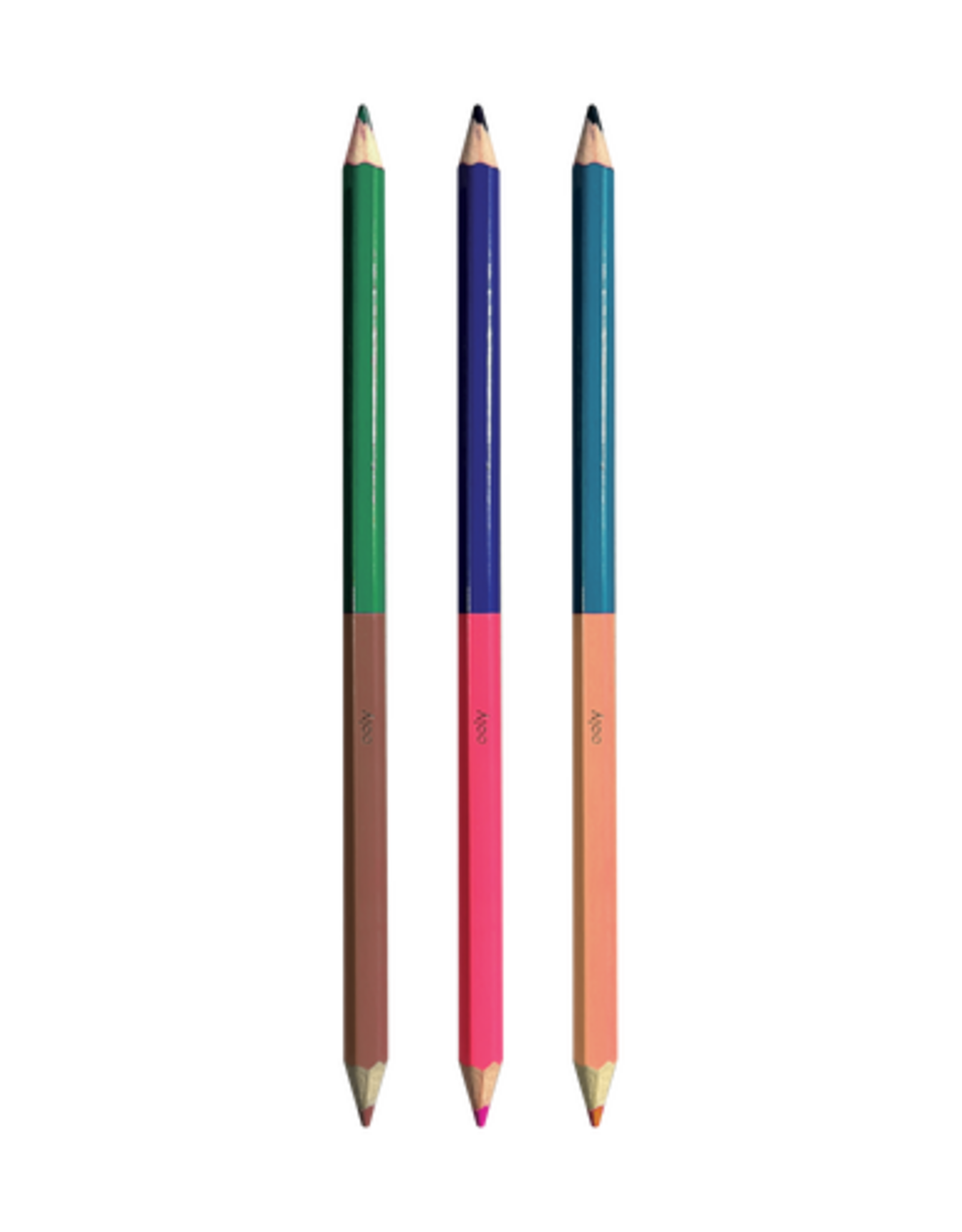 Ooly DBA International Arrivals 2 Of A Kind Double Ended Colored Pencils - 24 Colors