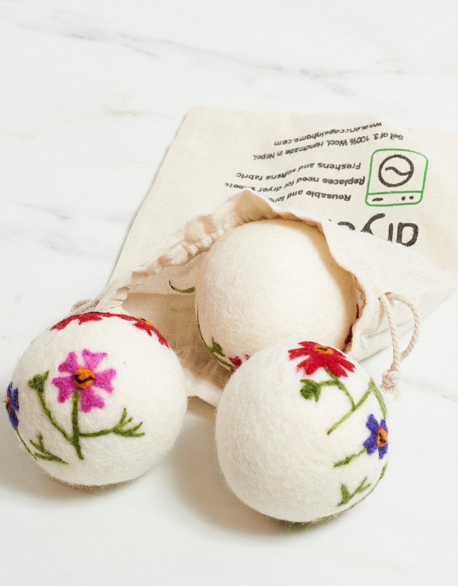 Once Again Home Co. Dryer Balls - Wool Wildflowers (set of 3)