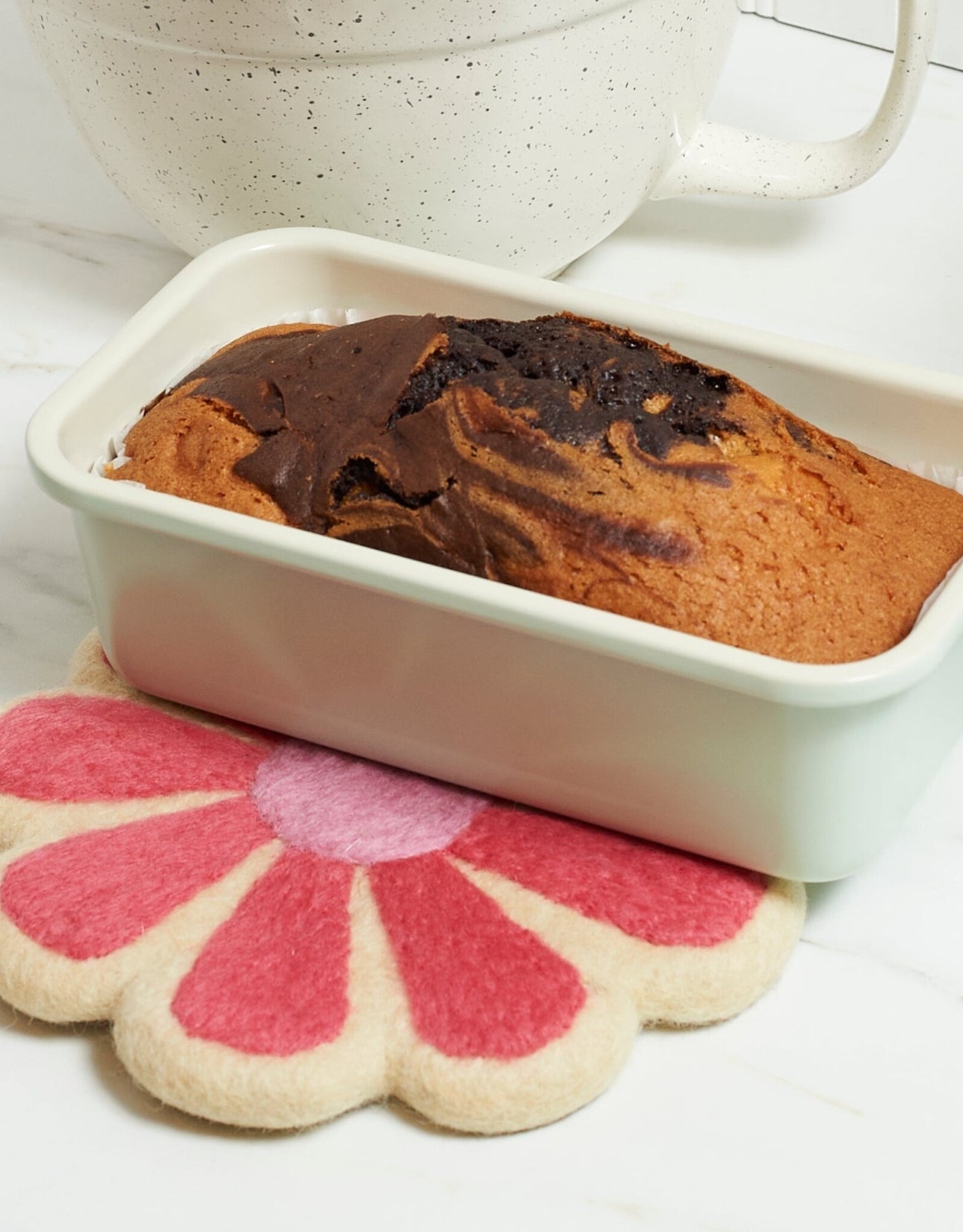 Once Again Home Co. Wool Trivet - Pink Flower