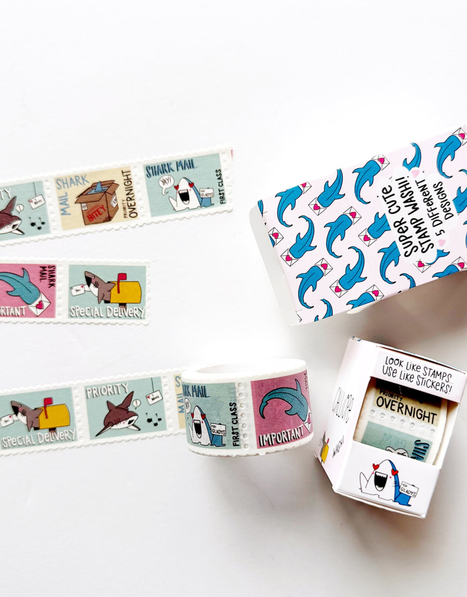 Calliope Pencil Factory Washi Tape - Shark Stamp Washi