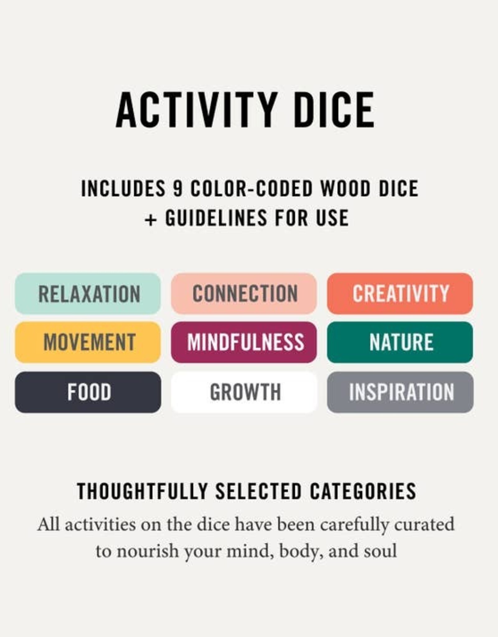 Two Tumbleweeds Activity Dice - Mood Boosting Activities