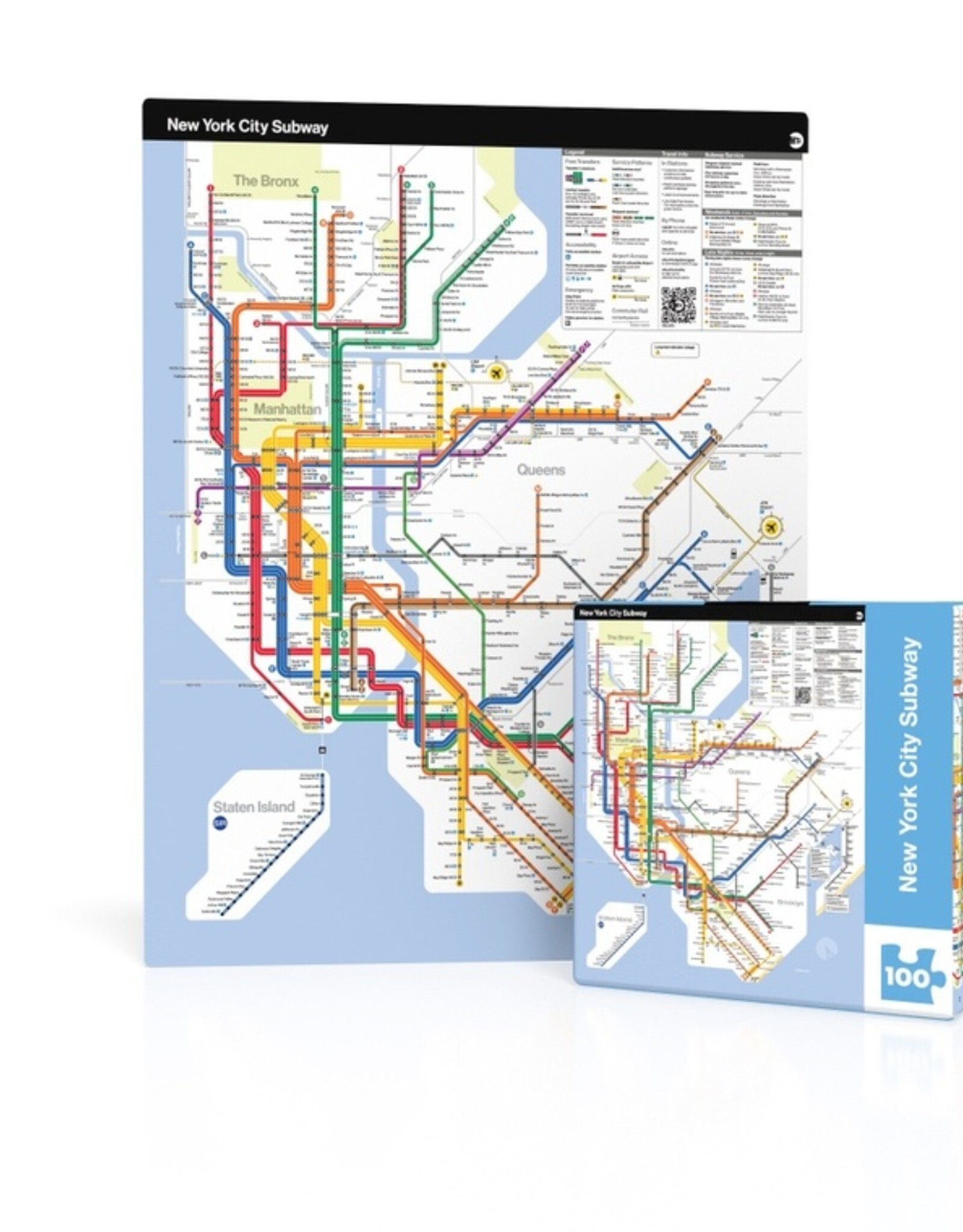 New York Puzzle Company Puzzle - Mini 100pc: MTA Subway Map