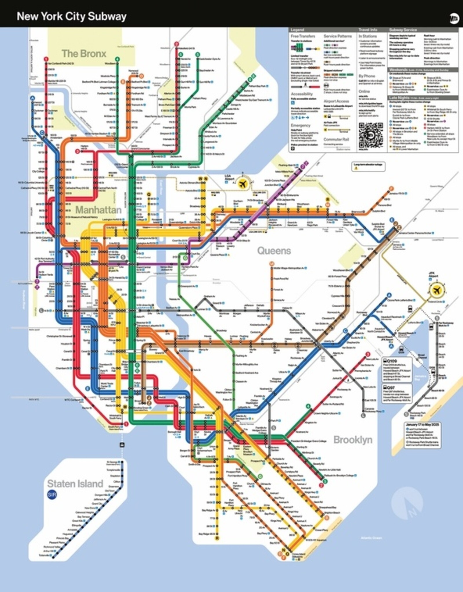 New York Puzzle Company Puzzle - Mini 100pc: MTA Subway Map