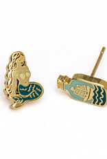 Yellow Owl Workshop Earrings - Stud: Mermaid and Bottle