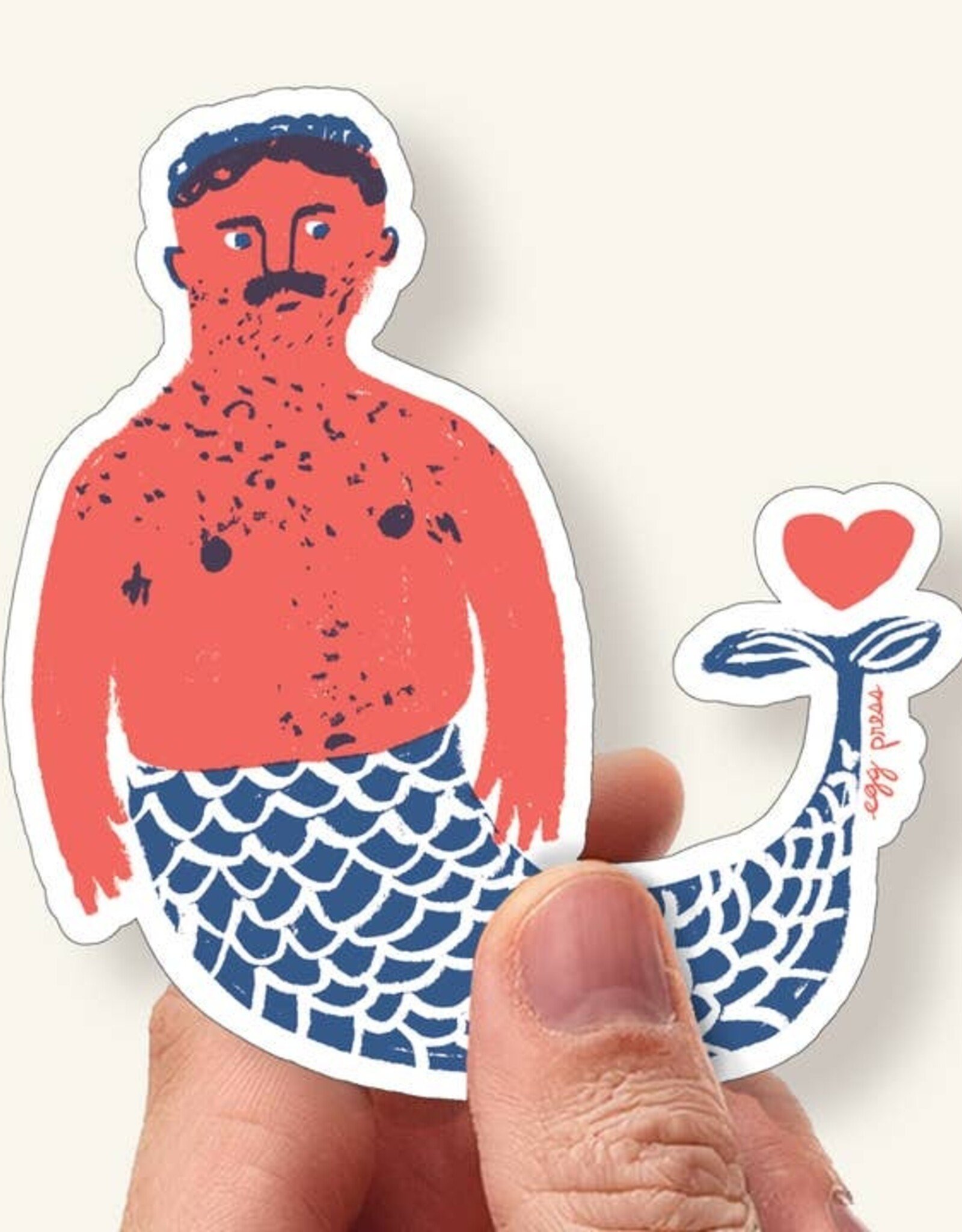 Egg Press Manufacturing Sticker - Hairy Merman