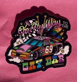 Ash & Chess Sticker - On My Way to the Gay Bar