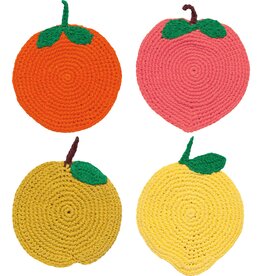 Danica + Now Designs Coasters - Set of 4: Crochet Fruit