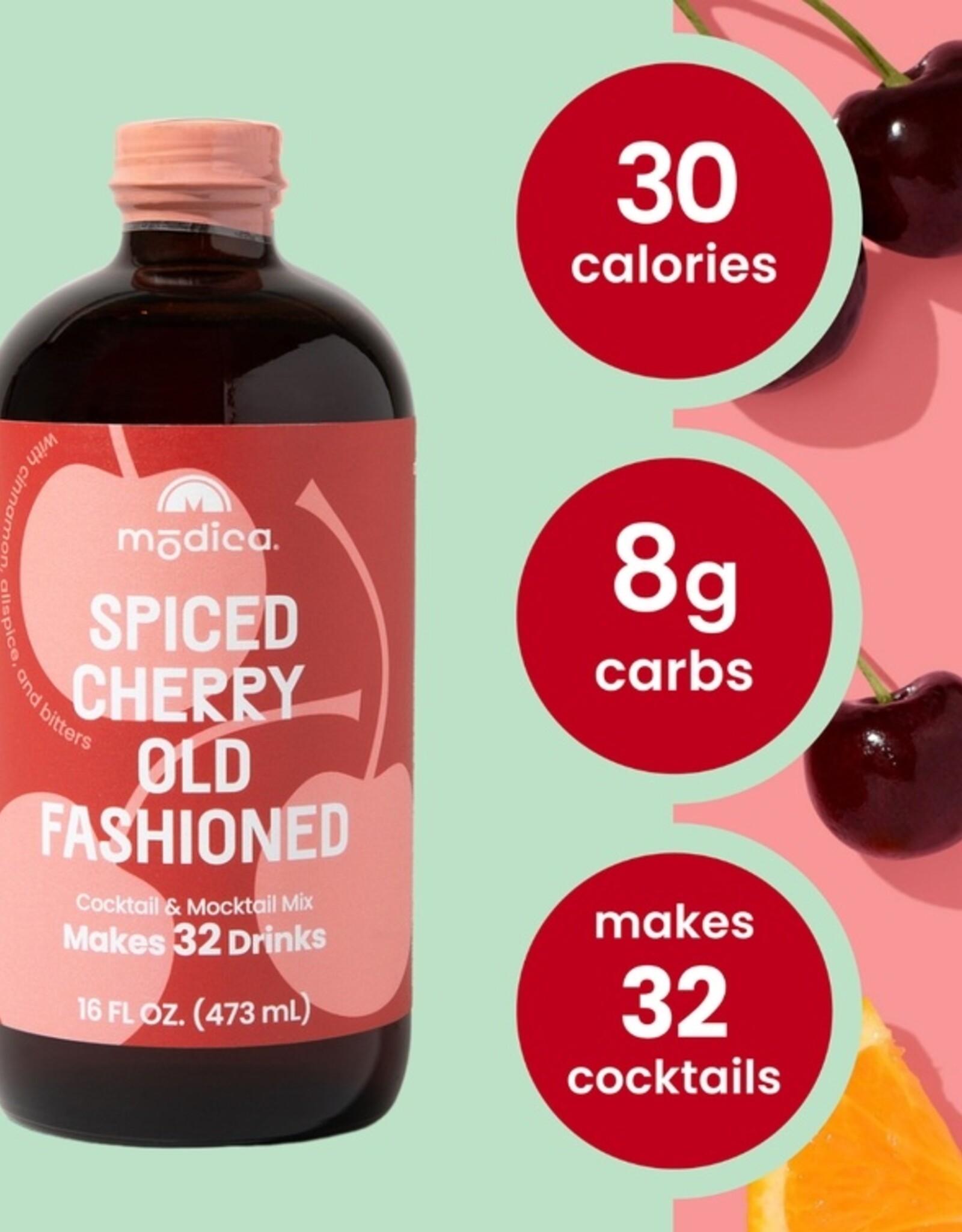 Modica Cocktail & Mocktail Mixer - Spiced Cherry Old Fashioned