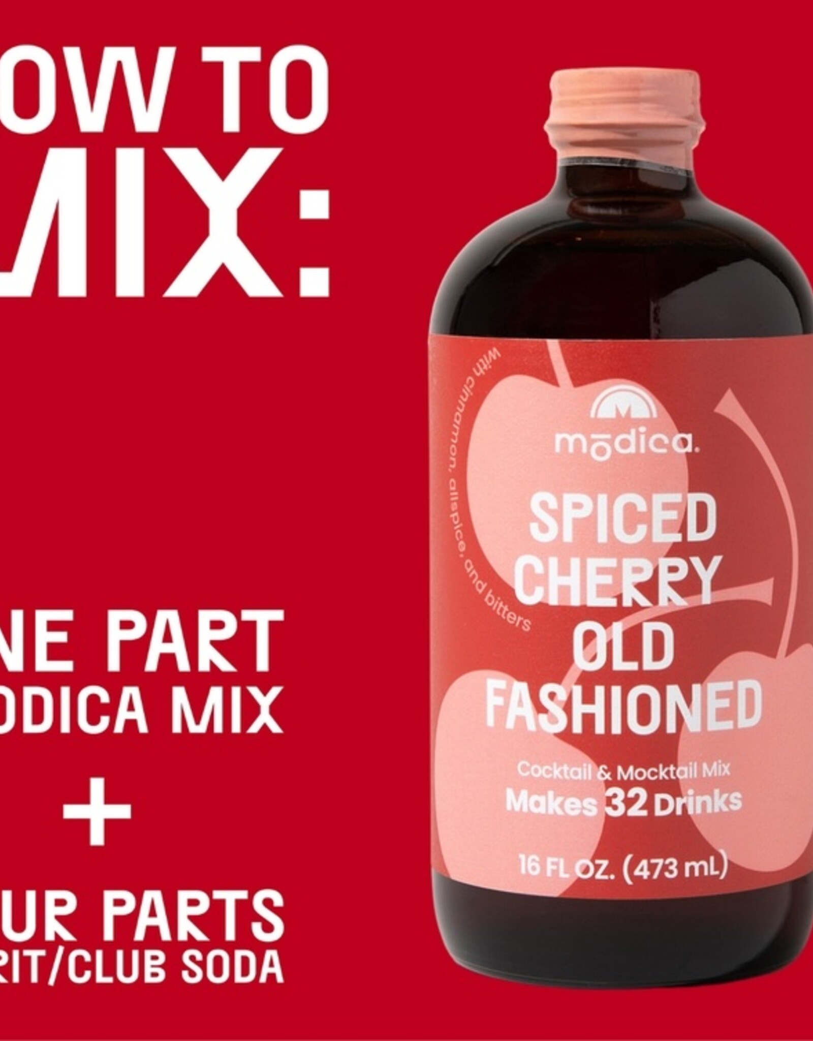 Modica Cocktail & Mocktail Mixer - Spiced Cherry Old Fashioned