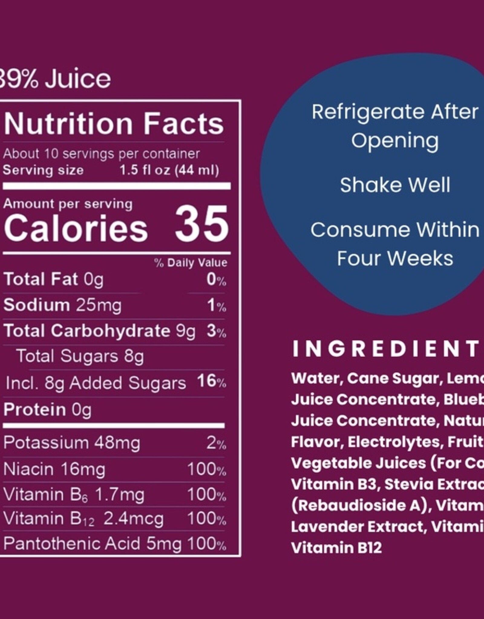 Modica Cocktail & Mocktail Mixer - Blueberry Lavender Lemon Drop