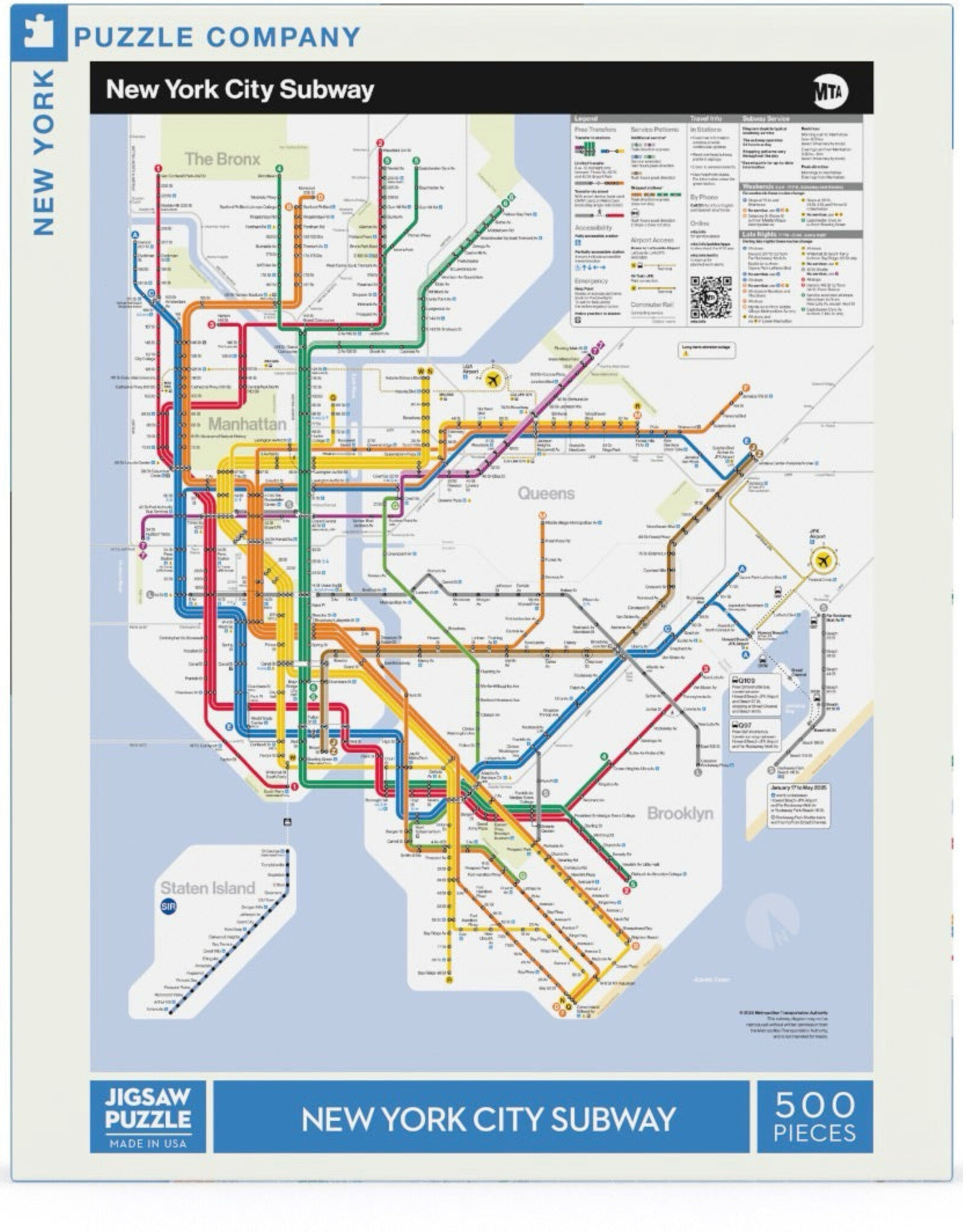 New York Puzzle Company Puzzle -  MTA Map (500 pc)