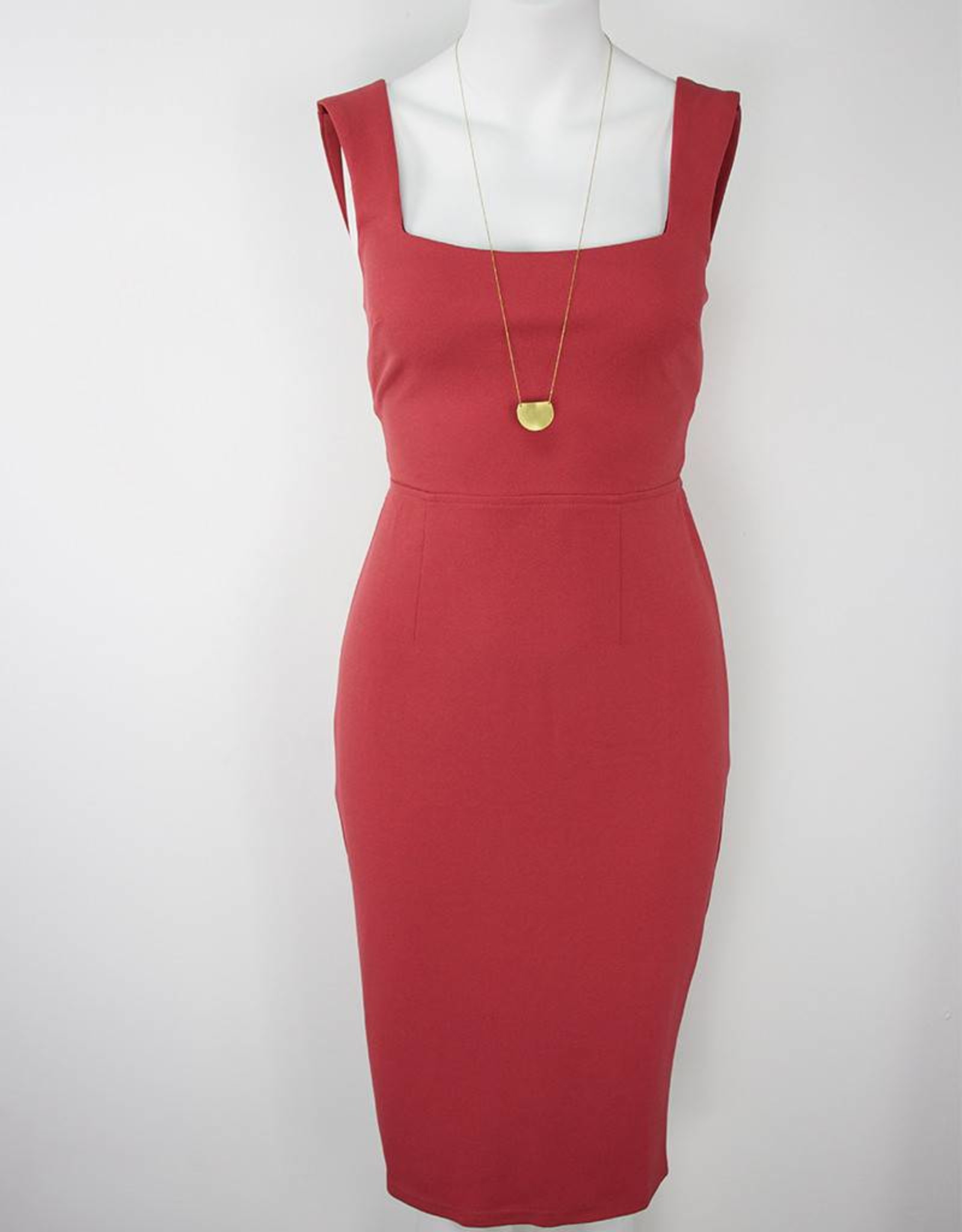 square neck sheath dress