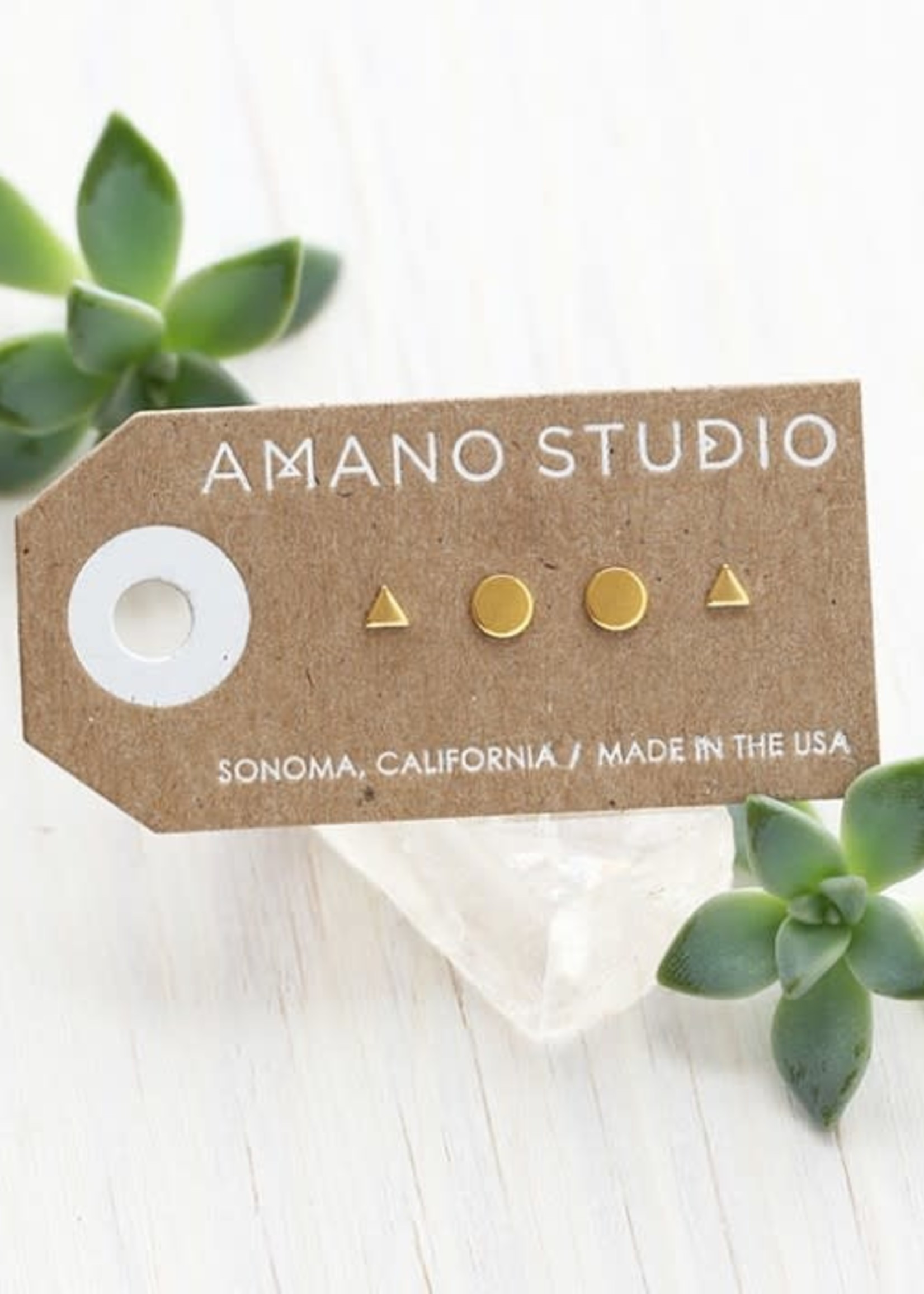 AMANO studio GEO Combo Stud Set, 24k gold plated