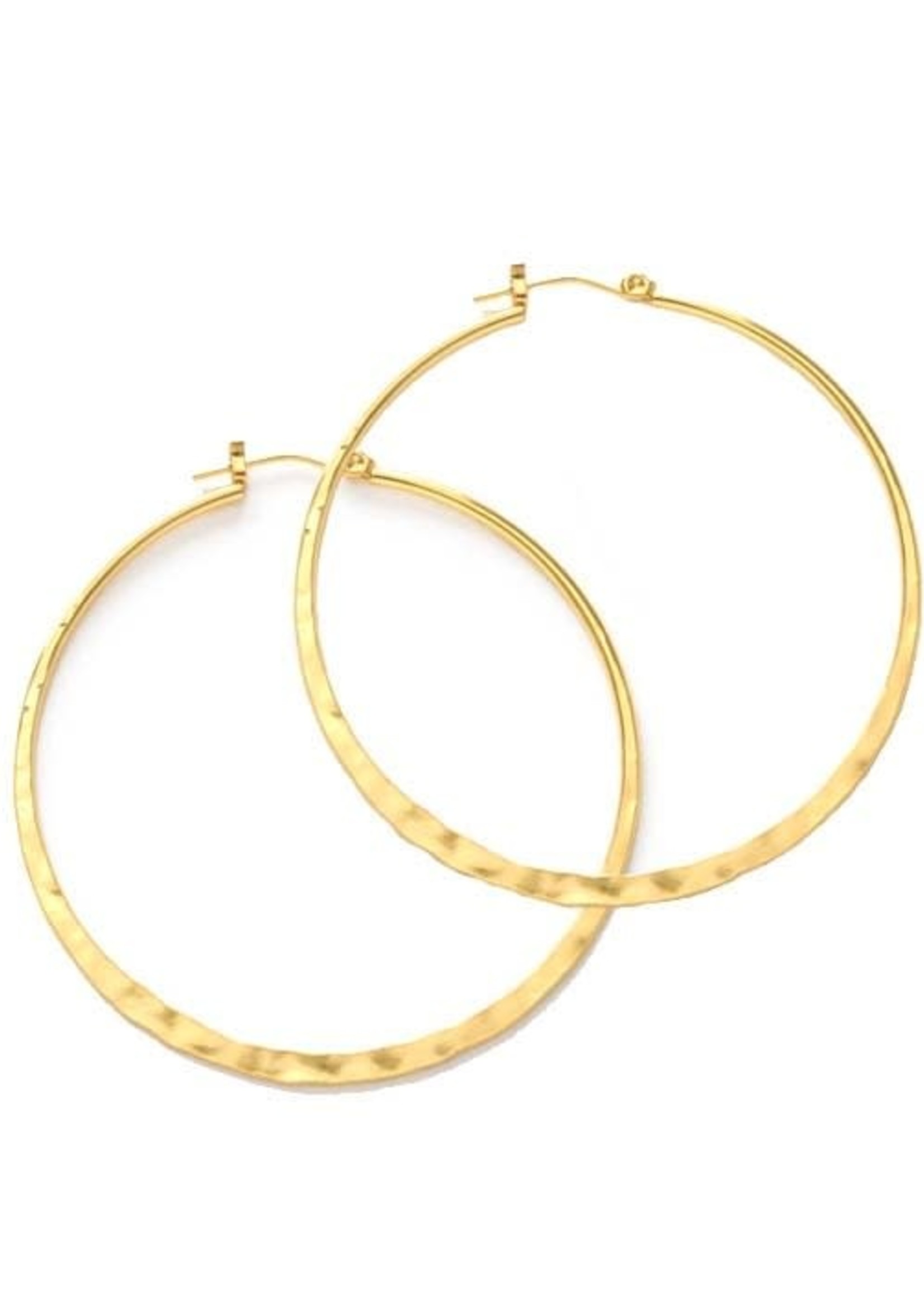 AMANO studio HAMMERED Hoops, 24K gold plated, 1.5"