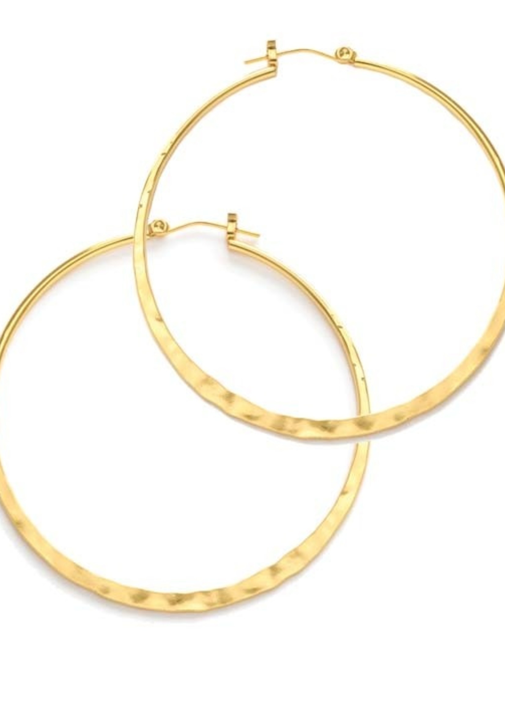 AMANO studio HAMMERED Hoops, 24K gold plated, 2"