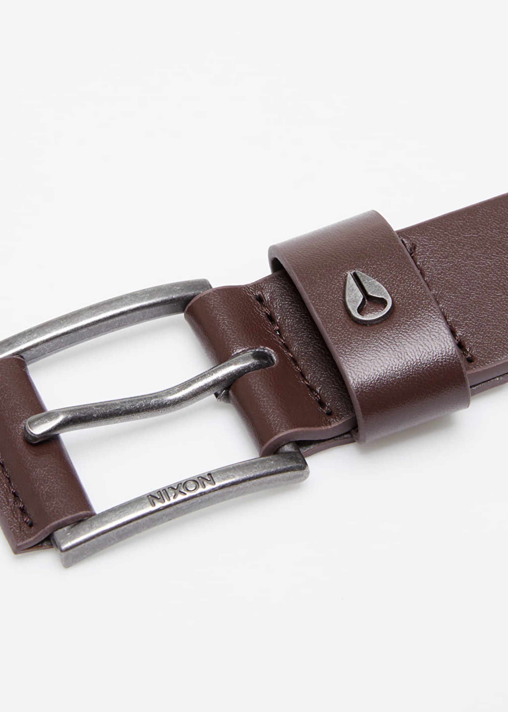 NIXON AMERICANA Leather Belt, DK Brown