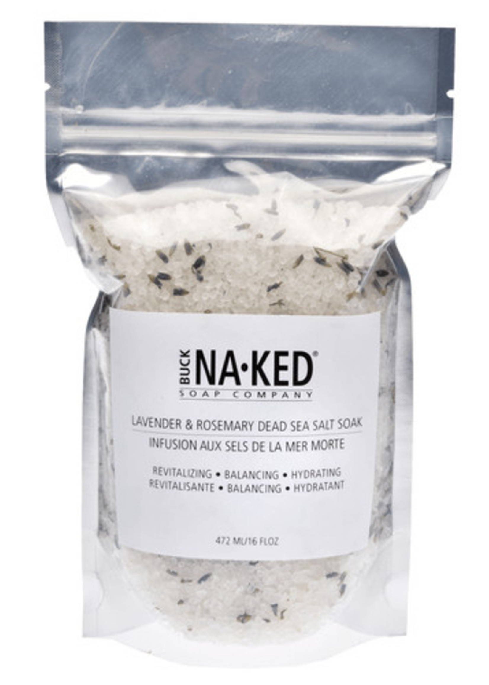 BUCK NAKED Lavender & Rosemary Dead Sea SALT SOAK