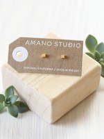 AMANO studio 24k Plated Gold Cube Post Earrings