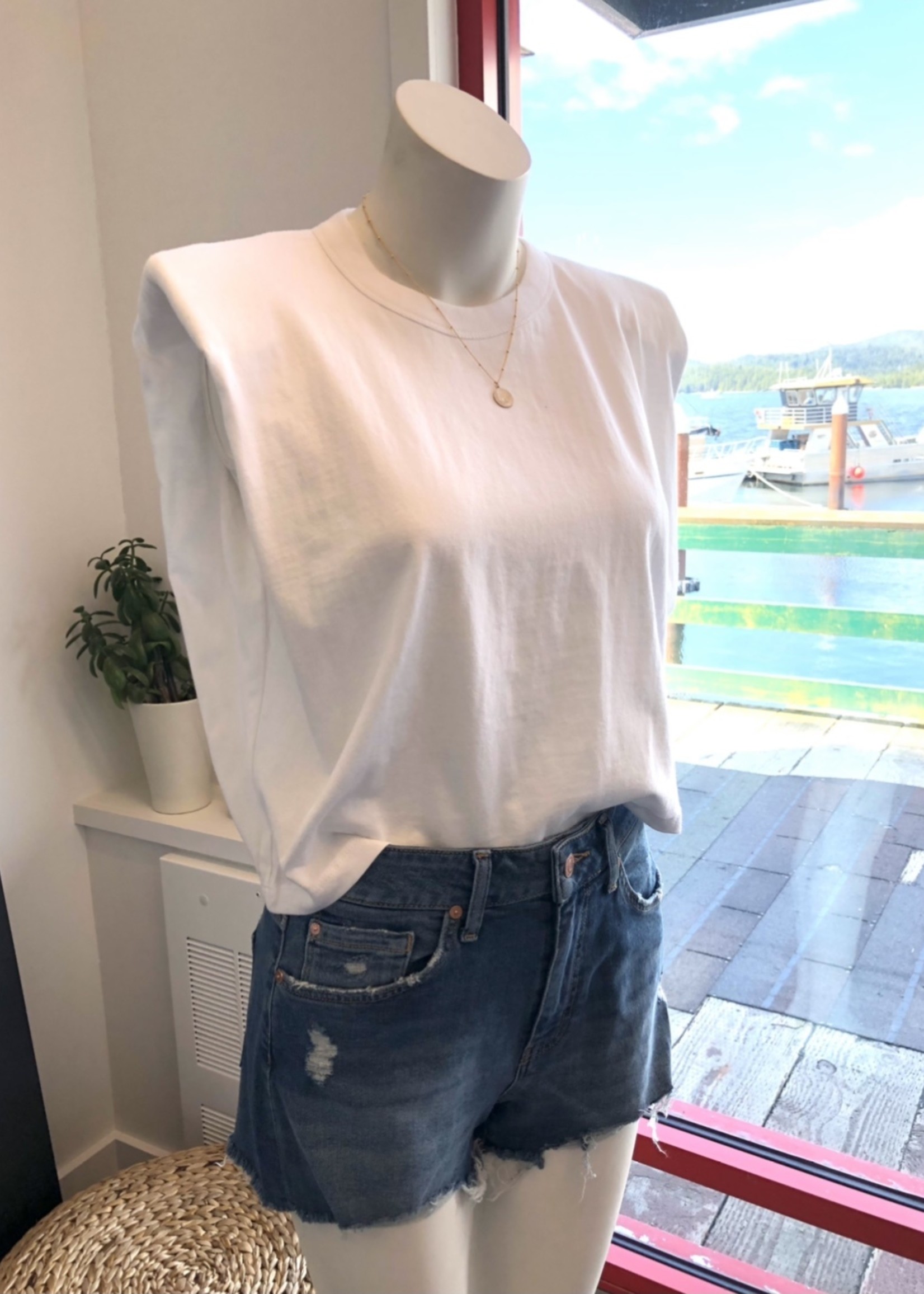 Shoulder Pad Muscle Tee - LeBLANC boutique