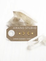AMANO studio Night Sky Stud Combo 24k GOLD plated