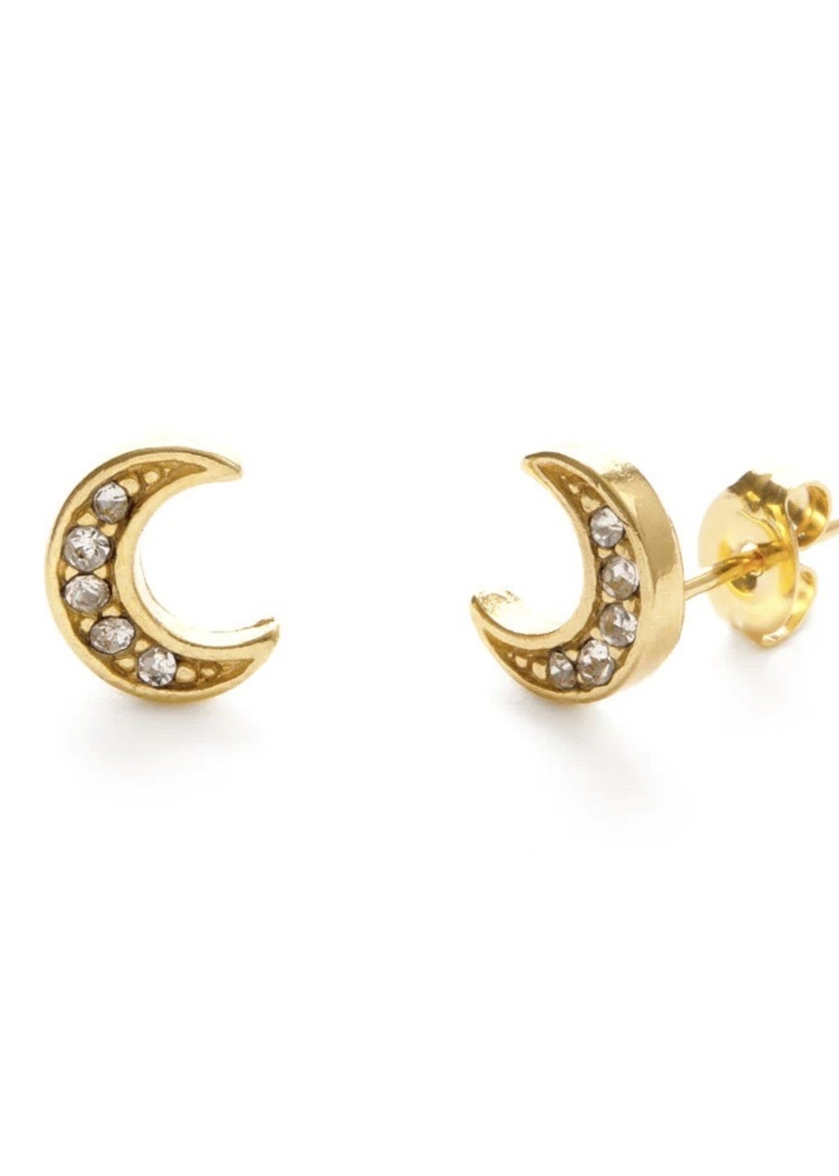 AMANO studio CRYSTAL Crescent Moon Stud