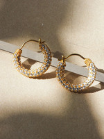 LUV AJ Pave Amalfi Huggies - Gold
