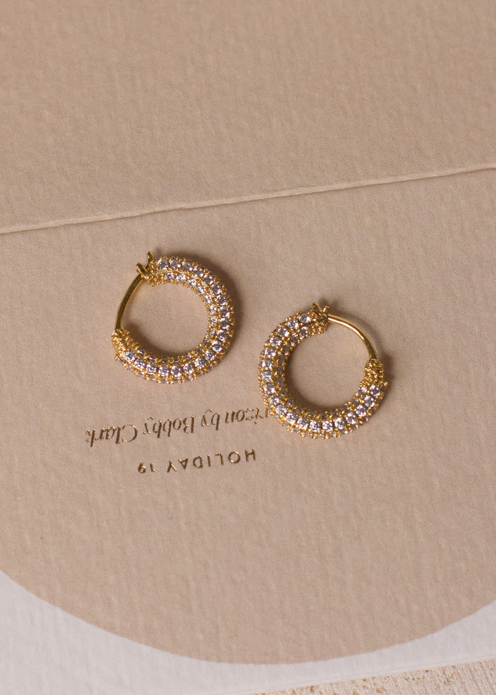 LUV AJ Pave Amalfi Huggies - Gold