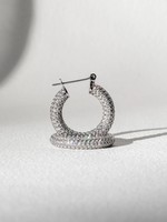 LUV AJ Pave Baby Amalfi Hoops- Silver