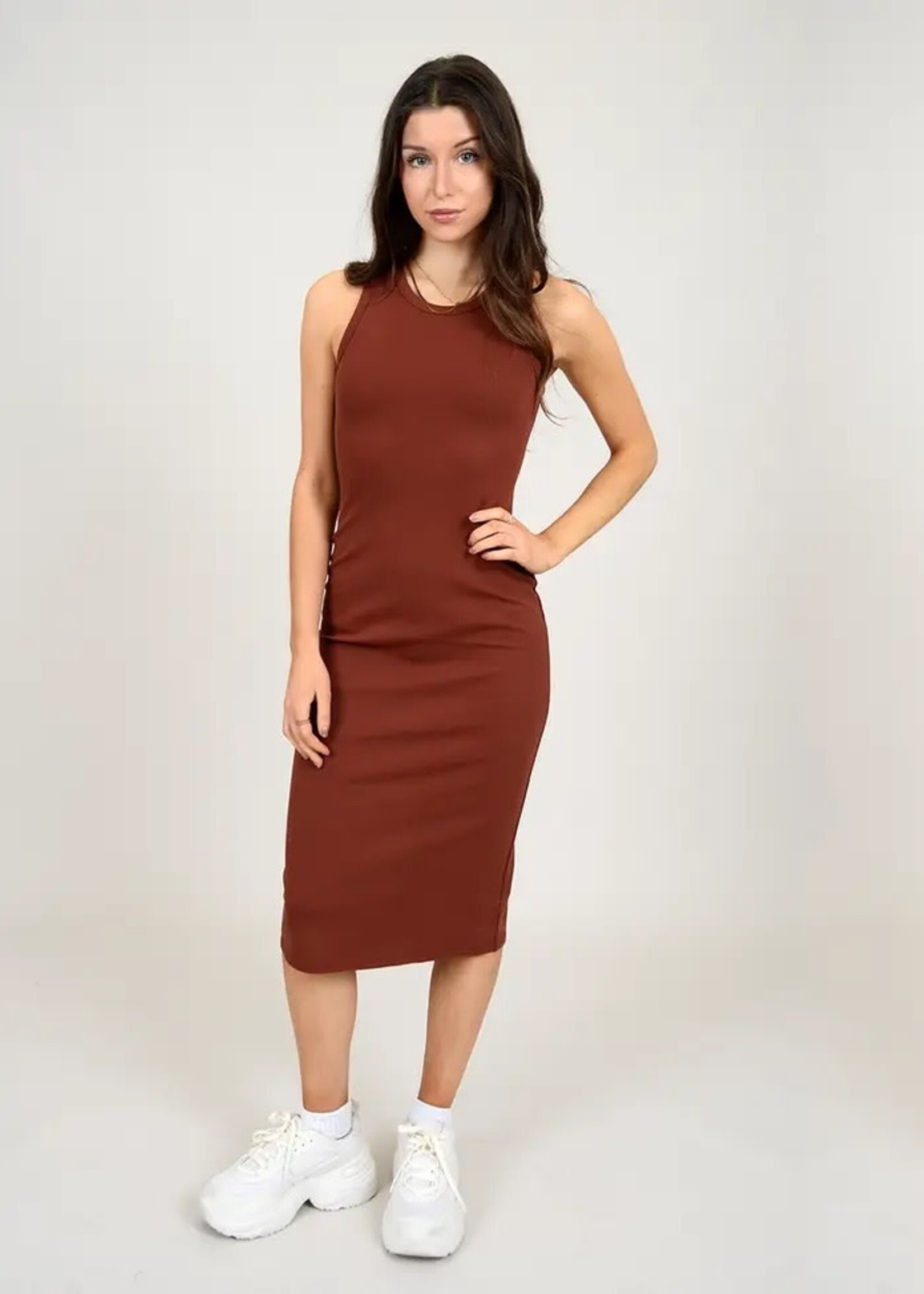 Simple Midi Tank Dress (Burgundy) - RandBChic'sClothing